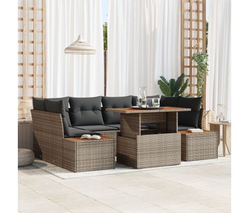 Conjunto de Sofás de Jardín  Set de 6 Gris Ratán