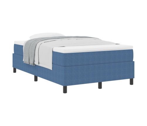 Cama Box Spring  con Colchón Azul 120x200 cm Tela de Corduroy