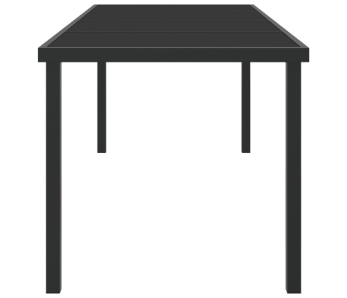 Mesa de Jardín  Negra 200x80x73 cm con Vidrio Templado
