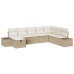 Conjunto de 8 Sofás de Jardín con Cojines Beige Poliratán
