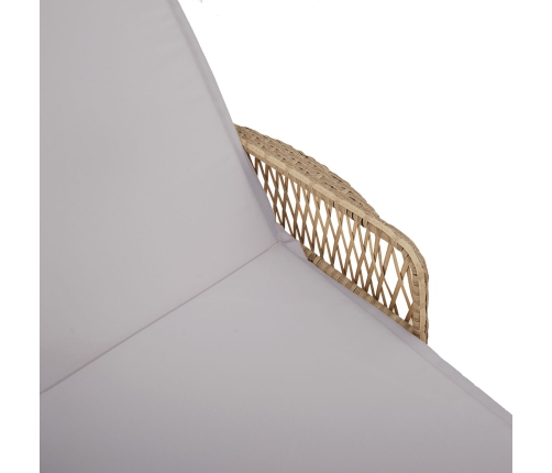 Tumbona Beige y gris claro Ratán PE 157 x 55 x 92 cm Plegable