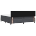 Cama Box Spring  con Colchón Gris Oscuro 200x200 cm Tela de Corduroy