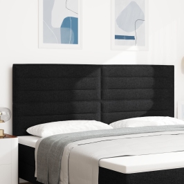 cabecero  Diseño de Líneas Negro 200 cm Tela