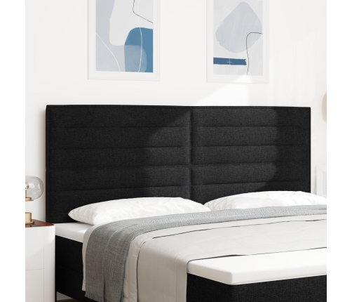 cabecero  Diseño de Líneas Negro 200 cm Tela