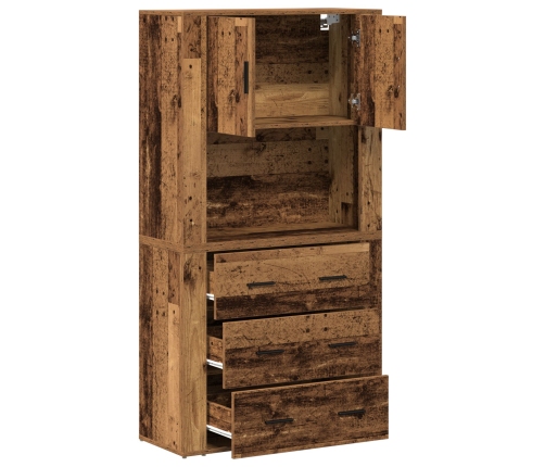 Highboard Madera Envejecida 80x33x150 cm Madera Estratificada