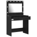 Mesa de tocador  con luces LED en Roble Negro 78,5x41x135 cm
