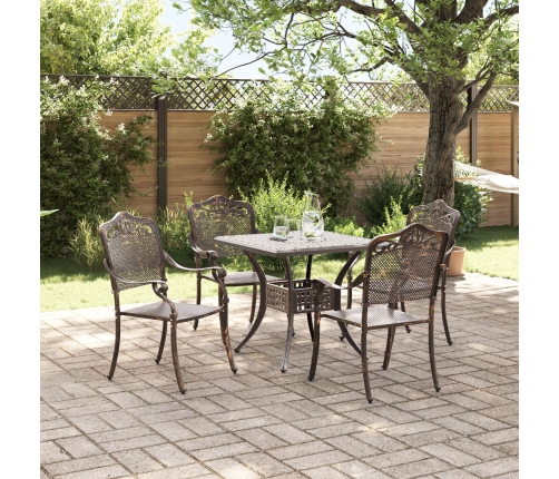 Juego de Comedor para Jardín de 5 Piezas de Aluminio Fundido