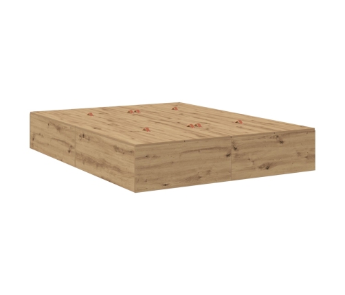 Estructura de cama con almacenamiento  Roble artesanal