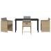 Conjunto de Comedor de Jardín  de 5 Piezas con Cojines Beige Poliratán