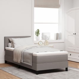 Estructura de Cama con Colchón Estructura gris claro con colchón blanco