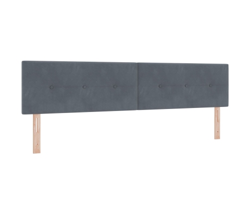 Cabecero  con botones acolchados gris oscuro 200 cm de terciopelo