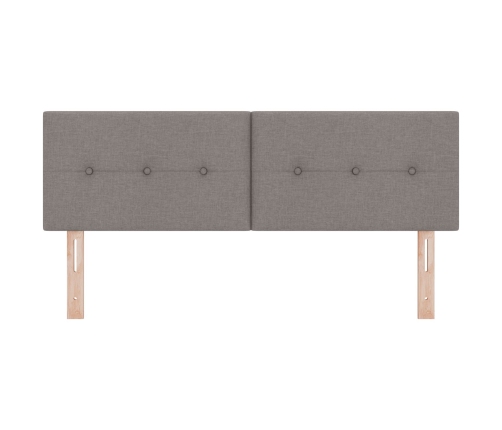 Cabecero de  con botones tapizado en taupe de 140 cm