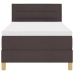 Cama con somier  con colchón marrón oscuro 100x200 cm Tela