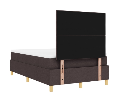 Estructura de Cama con Colchón Marrón oscuro Tela 120 x 200 cm