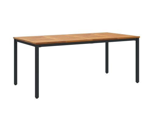 Juego de Comedor de Jardín Set de 7 Negro, Madera Natural