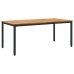 Juego de Comedor de Jardín Set de 7 Negro, Madera Natural