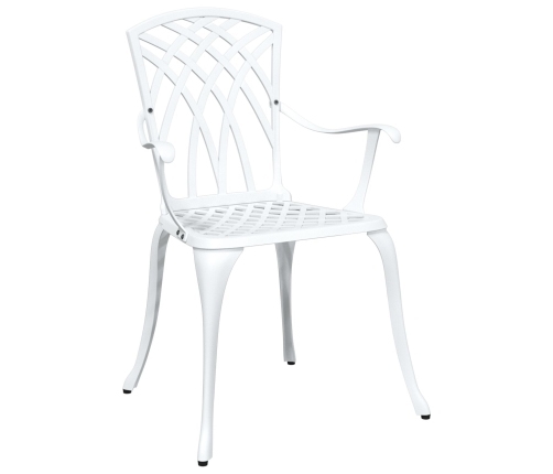 Conjunto de Comedor de Jardín de 5 Piezas  Blanco de Aluminio Fundido