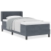 Cama Box Spring con Colchón  Gris Oscuro 90x200 cm Terciopelo