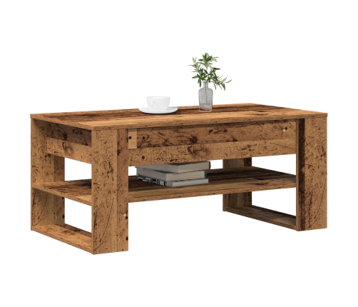 Mesa de café  de madera reciclada 102x55x45 cm de madera de ingeniería