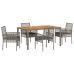 Conjunto de Comedor de Jardín  de 5 Piezas con Cojines Gris Poliratán