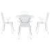 Conjunto de Comedor de Jardín de 5 Piezas  Blanco de Aluminio Fundido