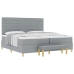 Cama Box Spring  con colchón y banco Gris Claro 200x200 cm Tela