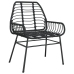 Conjunto de 5 Piezas de Comedor Jardín Negro Poliratán