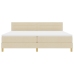 Cama con Base de Resortes con Colchón Crema 200x200 cm Tela