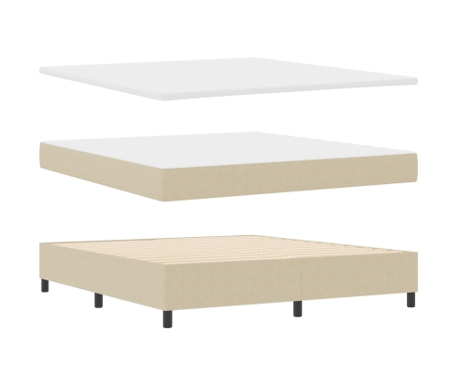 Cama con Base Spring  con Colchón Verde Claro Gris Super King Tela de Corduroy