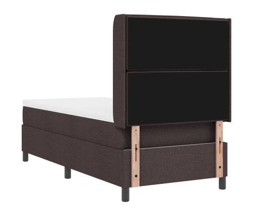 Cama con somier y colchón  Marrón Oscuro 100x200 cm Tela