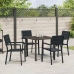 Juego de Comedor de Jardín de 5 Piezas Negro HDPE