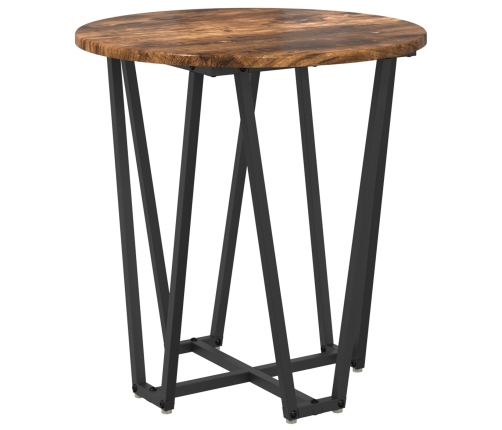Mesa Auxiliar 2 Pzs de Roble Ahumado con Madera Ingenierizada y Metal