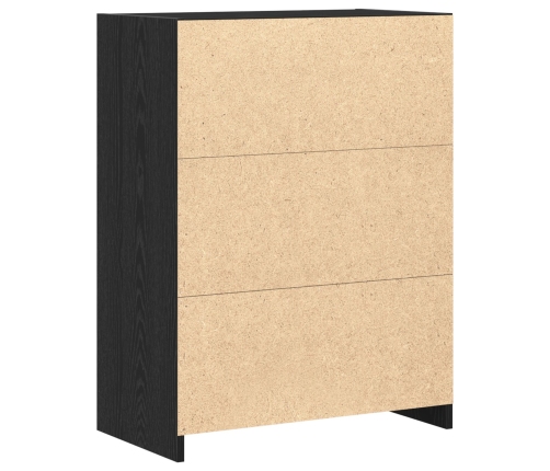 Armario de baño  Negro Roble 60x33x80 cm Madera