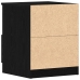 Mesa de Noche  Negra Roble 40x40x50 cm Madera