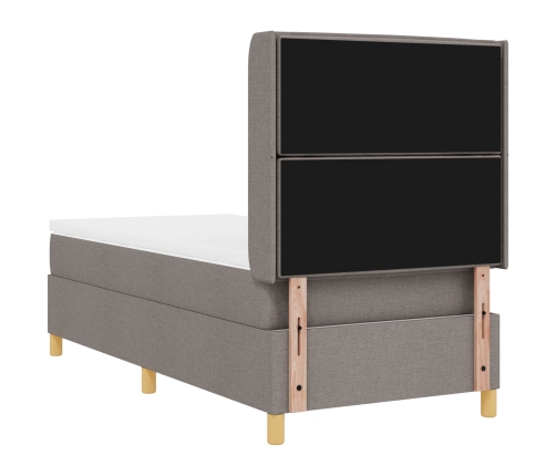 Cama con somier  y colchón Taupe 100x200 cm Tela