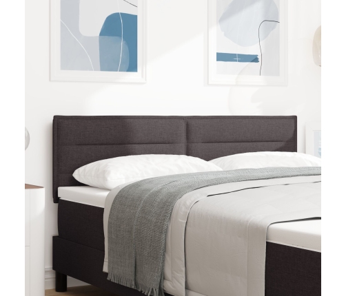 Cabecero diseño Lines marrón oscuro 160 cm tela