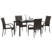Juego de Comedor de Jardín de 5 Piezas Marrón Rattan Polimérico