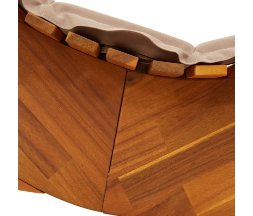 Tumbona Solar Juego de 2 Taupe Madera maciza de Acacia Estándar