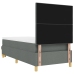 Cama con Sommier y Banco Gris Oscuro 100x200 cm Tela