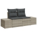 Conjunto de Sofás de Jardín de 8 Piezas con Cojines Rattan Gris Natural