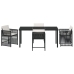 Set de Comedor de Jardín de 5 Piezas con Cojines Negro Poliratán