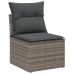 Conjunto de Sofá de Jardín  9 Piezas Gris Oscuro, Marrón