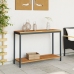 Mesa de Exterior  Natural y Negra 35x110x75 cm de Madera Sólida y Acero