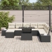 Conjunto de Sofá de Jardín  9 Piezas Negro, Crema