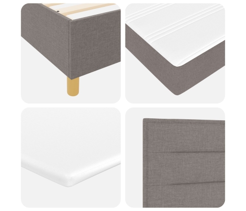 Estructura de Cama  con Colchón Juego de 2 Taupe Tela 120 x 200 cm