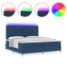 Cama con Somier  y Colchón & LED Azul 200x200 cm Tela