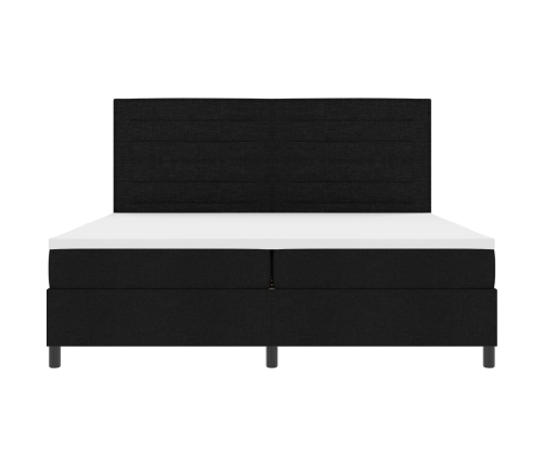 Cama con Somier y Colchón Negra 200x200 cm Tela