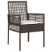 Conjunto de Comedor de Jardín  de 3 Piezas Marrón Ratán Poliéster