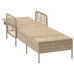 Tumbona Beige y blanco crema Ratán PE 157 x 55 x 92 cm Plegable