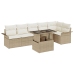 Set de Sofá de Jardín  de 7 Piezas con Cojines Beige